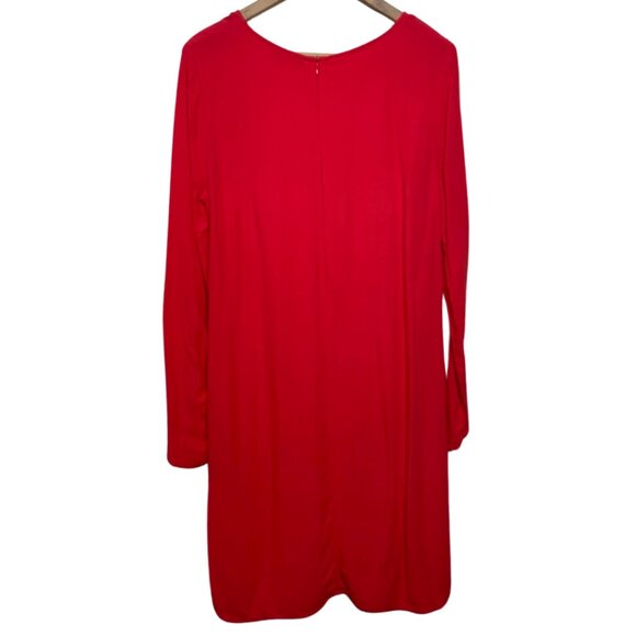 WAYF | Women's Coral Long Sleeve Crepe Lightweight Shift Dress | Size L - Picture 7 of 13